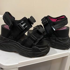 Anthony Wang Black Peach Platform Sandals